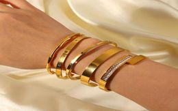 Whole 10pcslot 18k gold silver bracelet bangle cuff Pulsera Mixed color and size1470385