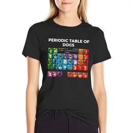 Women's Polos Periodic Table Of Dogs Dog Lover Funny Science T-Shirt Black T Shirts For Women Cropped