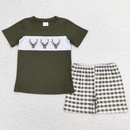 Clothing Sets Kids Designer Clothes Boys Leopard Deer Green Shirt Shorts Outfits Summer Baby Wholesale Children Set