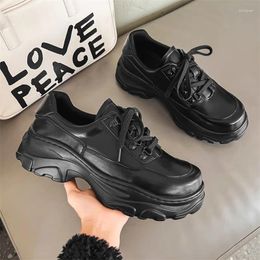 Casual Shoes British Style Mens Platform Lace-up Genuine Leather Oxfords Shoe Black Trendy Sneakers Youth Street Footwear Zapato
