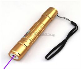 PX2A 405nm Gold Adjustable Focus Purple Laser Pointer torch pen visible laZer beam9964346