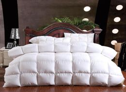 100 Down Winter Quilt Comforter Blanket Duvet Filling Cotton Cover Twin Single Queen Supper King Size Yellow White Pink9808247
