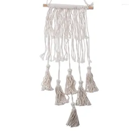 Decorative Figurines With Tassels Handwoven Tapestry Beautiful White/Black Hand Woven Home Wall Decoration Room