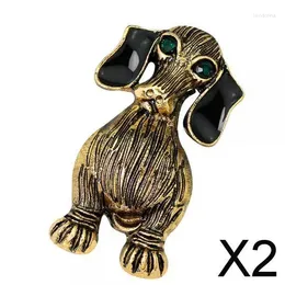 Brooches 2xAntique Gold Enamel Dog Animal Pins Badge Corsage Brooch Party Jewellery Gift