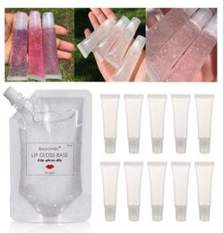 100ml Transparent Lip Gloss Base Oil DIY Lip Gloss Raw Material Gel Moisturizing Versagel with Tubes Container 10g5120134