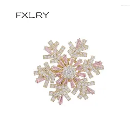 Brooches FXLRY High Quality For Women Fine Jewelry Spinning Snowflakes Corsage Suit Coat Pin Skirt Accessories