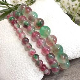 Strand Tourmaline Jade Beaded Bracelet October Birthstone Handmade Stretch String Chakra Healing Crystal 6mm 8mm 10mm