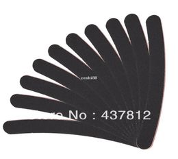 Whole 30pcs Large Long Professional Crescent Art Grit Black Sandpaper File Nail Files for Nail Art Tips Manicure8816809