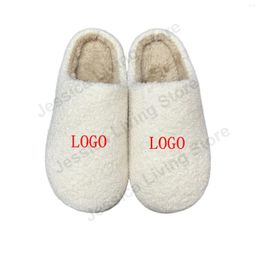 Slippers 2024 Customized Winter Cozy Plush Women And Men Indoor