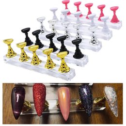 1 Set False Nail Tips Holder Practise Trainning Display Stand Holder Base Alloy Crystal Nail Art Polish Display Manicure Tools