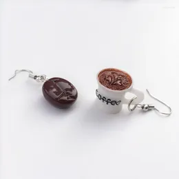 Dangle Earrings Cute DIY Mini Coffee Beans Resin Drop Yellow Pink Cups Jewellery Women Irregular Brincos Fashion