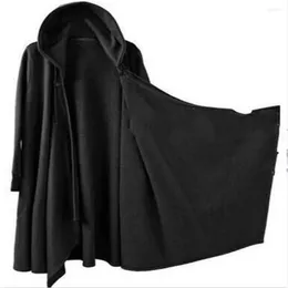 Men's Trench Coats Cloak Loose Windproof Coat Men Chic Winter Long Cape Poncho Hooded Robe Non Mainstream Personality Windbreaker