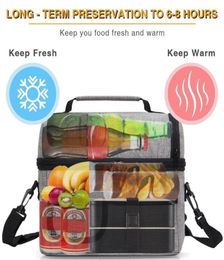 Insulated Thermal Bag Women Men Multifunctional 8L Cooler And Warm Keeping Lunch Box Leakproof Waterproof Black Y2004296611018