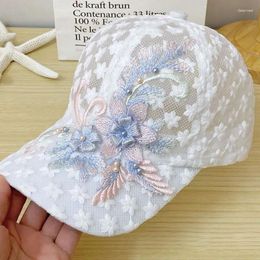 Ball Caps Korean Version Of Ins Thin Lace Mesh Hollow Breathable Baseball Hat For Women's Summer Sun Shading Versatile Duckbill