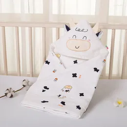 Blankets Born Swaddle Cartoon Cow Cute Natural Cotton Adjustable Thickness Suitable For 0-12 Months Old Baby Boys And Girls