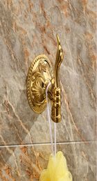 NEW design BATHROOM ACCESSORIES 24k GOLD FLOWERS robe hook C4320491