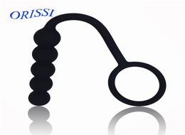 ORISSI Silicone Anal Beads Massager With Cock Ring Butt Plug Anal Prostate for Men Adult Sex Toys Anal Plug Sex Product S9246744345