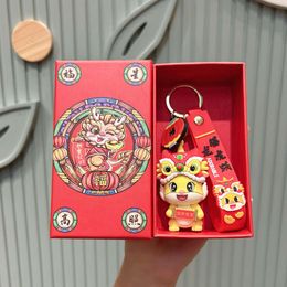 Anno di Capodanno L'anno di Loong porta ricchezza e tesori della catena della catena della catena chiave per piccola bambola a sospensione per la mascotte a sospensione