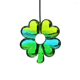 Decorative Figurines 2pcs Cute Lucky Leaf Charms Glass Bead Four-leaf Clover Pendant For DIY Women Girls Jewelry Bracelet Earrings Making