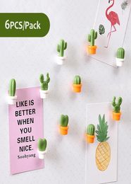 6PcsPack Cactus Fridge Magnet Cute Succulent Plant Magnet Refrigerator Message Sticker Home Decoration11304147