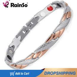 Rainso Luxury Women Bracelet With Magnet Healing Bio Energy Fashion Jewelry Improve Sleeping 240423