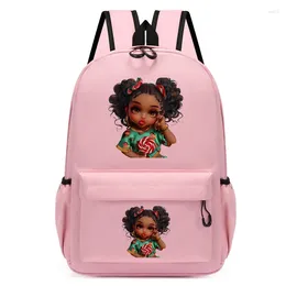 Backpack Children's Bagpack Cartoon Beautiful Afro Girl For Teenager Cute Kindergarten Schoolbag Kids Bookbag Girls