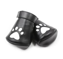 New Design BDSM Dog Paws Padded Bear Palm Gloves Leather Cuffs with Heart Print Quality Sex Toy Bondage Gear Restraint Sexual Play3398845