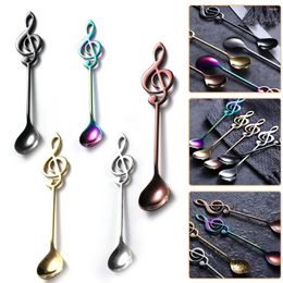 Dinnerware Sets Stainless Steel Musical Notes Coffee Spoon Tea Stirring Desserts Sugar Tableware Kitchen Tools