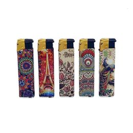 Plastic Refillable Feuerzeug Customization Flame Cigarette Lighters Encendedores Wholesale Butane Without Gas Electric Lighter