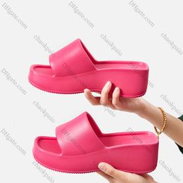 2024 Eva Slippers for Women with a 6cm Thick Sole Casual Wear at Home and Outdoor Scuffs Sandal Pink Red