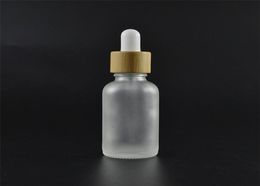 essential oil glass dropper bottle with bamboo lid bamboo serum bottle frosted green blue amber clear 10ml 15ml 20 30ml 50ml 21 G25762055