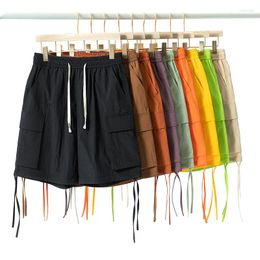Men's Shorts Workwear For Boys Summer Thin Loose Straight Tube Sports Casual Quick Drying Five Point Ribbon