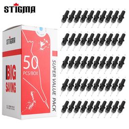 STIGMA 50Pcs Tattoo Cartridges Needles Boutique Disposable Sterile Revolution Safe Cartridges For Tattoos Machines Makeup Body 240416