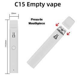 Hot sell Empty 1.0ml 2.0ml Disposable Vape Pen Rechargeable E Cigarettes 300mah Battery Visible 510 Thread Vaporizer Pens Cartridge Variable pressure Vape Kit