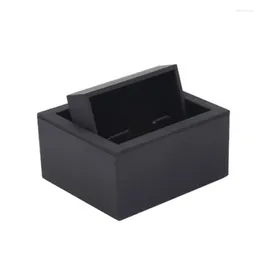 Jewellery Pouches High Quality Rectangular Black Feel Glue Flip-Top Rotating Cufflinks Box Cuffs Gift Packaging Only Display Boxes