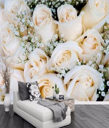 Custom wallpaper flower garden rose wall TV background living room bedroom background wall murals 3d wallpaper1725905