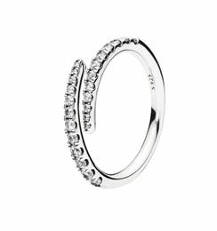 Authentic 925 Sterling Silver Lines of Sparkle Ring Women Girls Wedding designer Rings Original box set for New RING3482316
