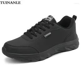 Casual Shoes TUINANLE Men's Sneakers Leather Non Slip Platform Male Lace Up Waterproof Running Sports Zapatillas Hombre