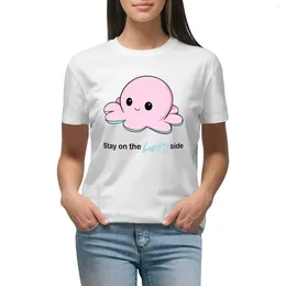 Women's Polos Stay On The Happy Side T-shirt Kawaii Clothes Graphics Tops Women T-shirts