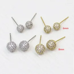 Stud Earrings 10 Pairs Zirconia Ball Shape Eleagant Metallic Women Fashion Jewelry Gift 30727