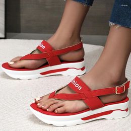 Dress Shoes Women Sandals Wedge Heels Flip Flops For Summer Wedges Platform Heeled Sandalias Mujer