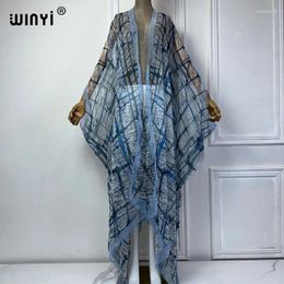 Kimono Summer Perspective Sexy Cardigan Boho 2024 Print Beach Dress Kaftan Bikini Cover Up Holiday Outfits For Women