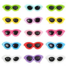 Dog Apparel 15Pcs Pet Hairpins Decorative Hair Clips Sunglass-shaped For Cat Supplies