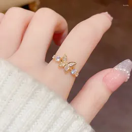 Wedding Rings Korean Sweet And Versatile Butterfly Ring Women Light Luxury Exquisite Banquet Gifts Jewellery