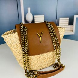 Designer Bag Icera Maxi Handbag Womens Luxury Handbag Borsa rafia Handmade Grass Bag High Quality Genuine Leather Beach Bag Handbag Grass Woven Cabbage Basket