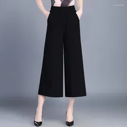 Women's Pants Black Wide Leg Women Solid High Waist Trousers Casual Loose Elegant Female Korean Chic School Daily Girls Plus Size 4XL