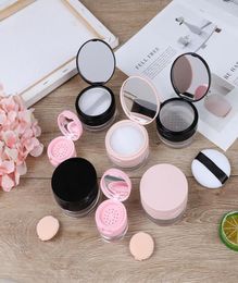 Storage Bottles Jars 7Styles Portable Plastic Powder Box Empty Loose Pot With Sieve Mirror Cosmetic Sifter Jar Travel Makeup Con1396664