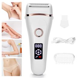 USB Rechargeable Women Painless Electric Epilator Beard Hair Removal Womens Shaving Machines Portable Female Hair Trimmer LCD 240411