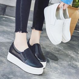 Casual Shoes Women's Loafers 2024 Spring Autumn Genuine Leather Women Platform Slip On Loafer For Shoe Size 33