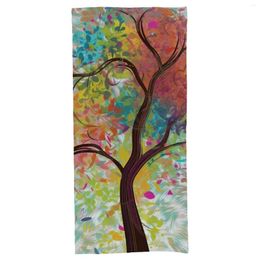 Bath Accessory Set Beach Towel Colorful Tree Microfiber Towels Swimmers Bathroom 27.6"x55.1"